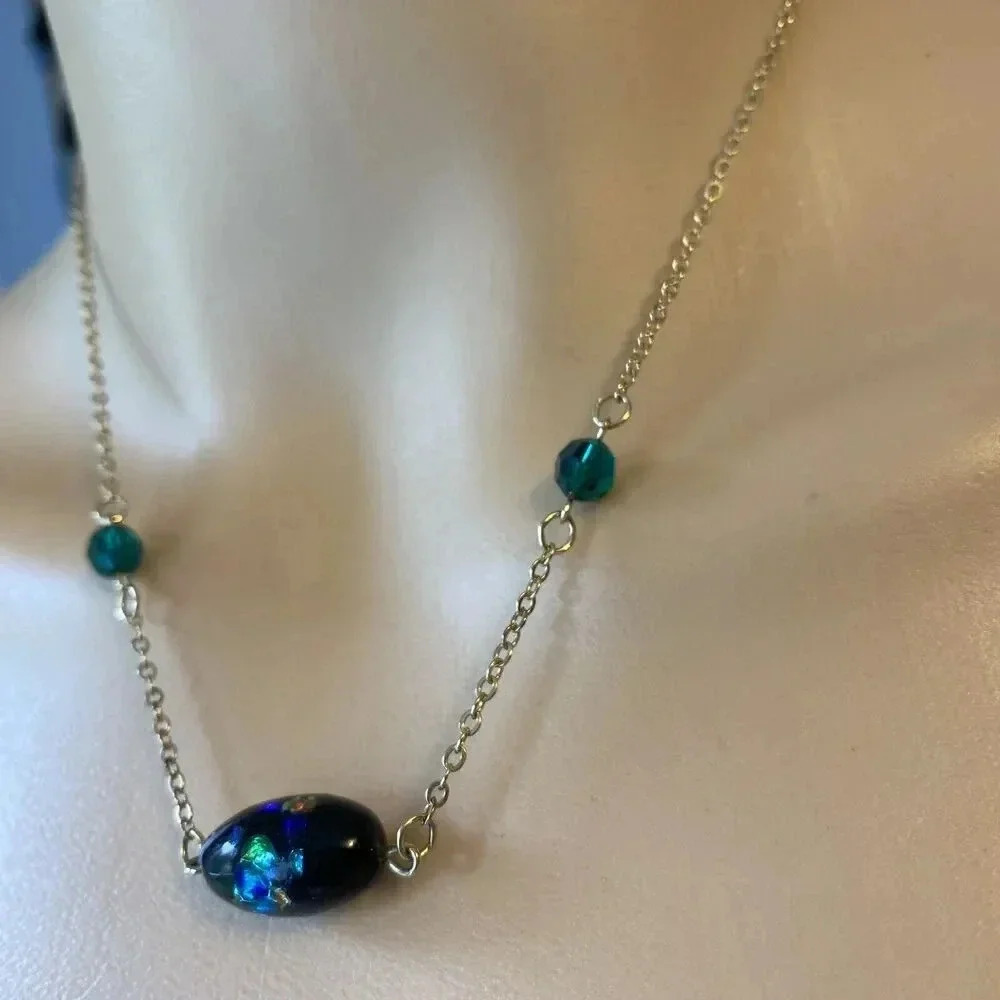VTG Sarah Coventry Gold Tone Faux Jade Necklace Chocker 16” Party Wedding Formal - Picture 6 of 8